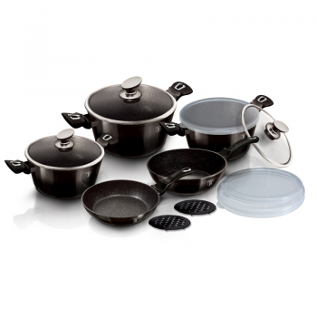 Set oale marmorate 13 piese Shiny Black Berlinger Haus BH 6615 ieftina
