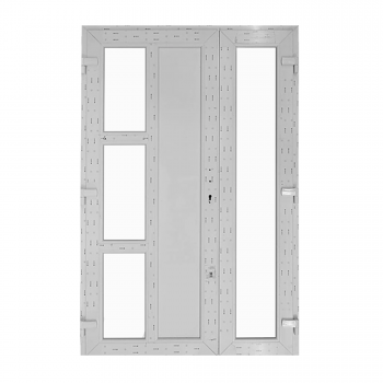 Usa PVC pentru intrare, alb, 135 x 205 cm, stanga