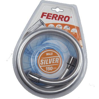 Furtun pentru dus Ferro W40, crom, 150 cm, argintiu ieftin