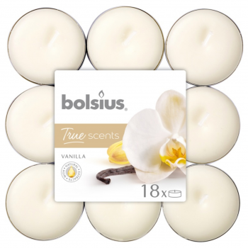 Set 18 lumanari parfumate tip pastila Bolsius, crem, vanilie ieftina
