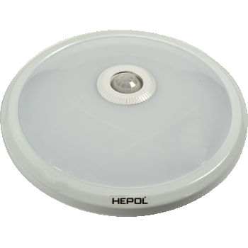 Aplica rotunda cu senzor Hepol, 1 x LED, max 16 W, IP40, alb