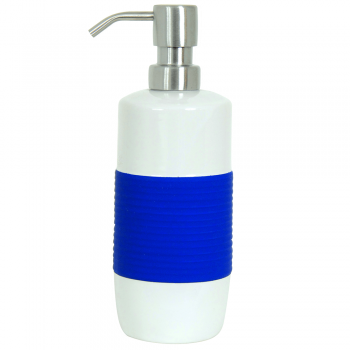 Dozator sapun lichid MSV Moorea, ceramica, albastru, 20,5 x 7,5 cm