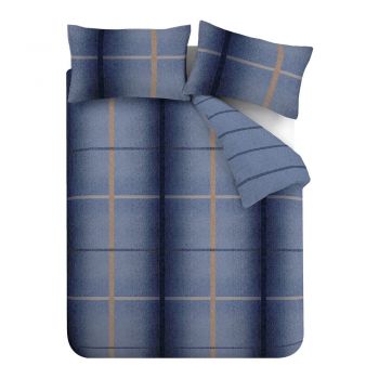 Lenjerie de pat albastru-închis din flanelă pentru pat dublu 200x200 cm Melrose – Catherine Lansfield