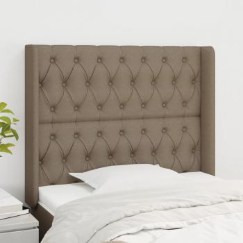vidaXL Tăblie de pat cu aripioare gri taupe 93x16x118/128 cm textil
