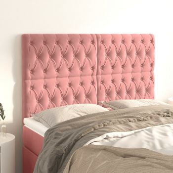 vidaXL Tăblii de pat, 4 buc, roz, 72x7x78/88 cm, catifea