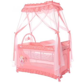 Patut Pliabil stil Baldachin Magic Sleep cu Accesorii  Pink Princess