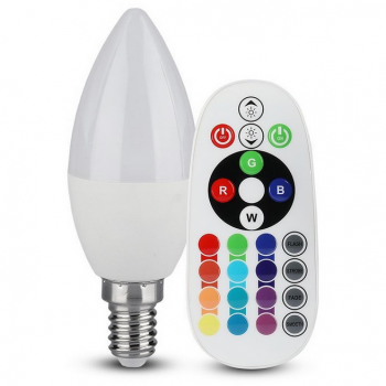 Bec LED cu telecomanda SKU-2771 E14 3.5W Dimabil RGB si 6400K Alb rece ieftin