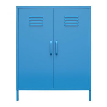Dulap metalic albastru Novogratz Cache, 80 x 102 cm