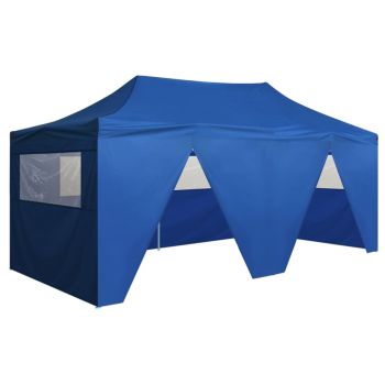 42508 Foldable Tent Pop-Up with 4 Side Walls 3x6 m Blue