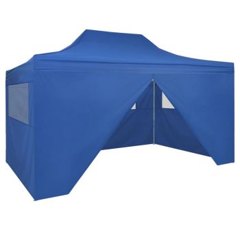42512 Foldable Tent Pop-Up with 4 Side Walls 3x45 m Blue