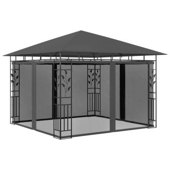 Pavilion cu plasă anti-țânțari antracit 3x3x273 m 180 g/m²