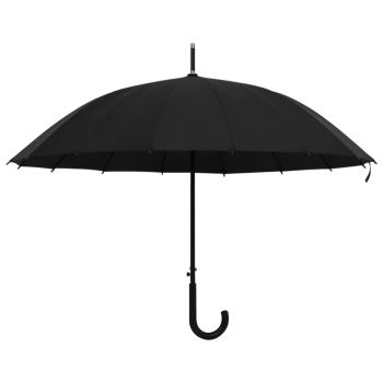 vidaXL Umbrelă automată, negru, 105 cm