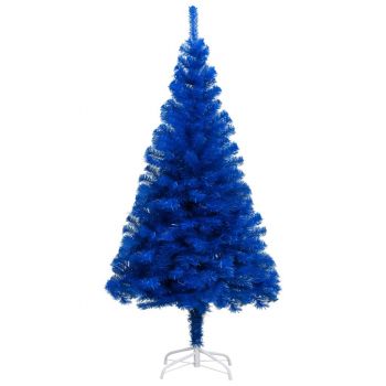 vidaXL Brad Crăciun artificial cu LED-uri/suport, albastru, 120 cm PVC