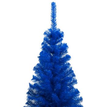 vidaXL Set pom Crăciun artificial LED-uri&globuri albastru 240cm, PVC