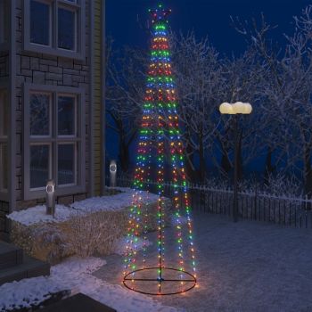 Decorațiune brad Crăciun conic 400 LED-uri colorate 100x360 cm