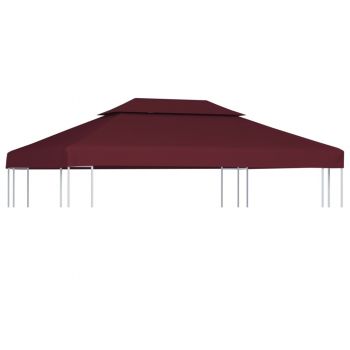 Acoperiș de pavilion 2 niveluri roșu bordo 4 x 3 m 310 g/m² ieftin