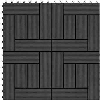 Plăci de pardoseală 11 buc negru 30 x 30 cm WPC 1 mp
