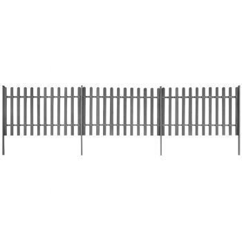 Gard din șipci cu stâlpi 3 buc. 600 x 100 cm WPC