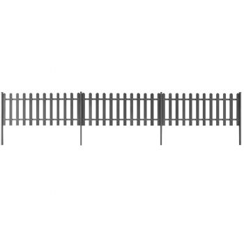 Gard din șipci cu stâlpi 3 buc. 600 x 60 cm WPC