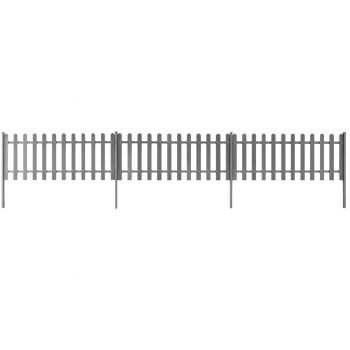 Gard din șipci cu stâlpi 3 buc. 600 x 80 cm WPC