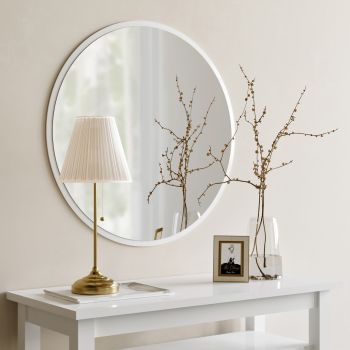 Oglindă Dekoratif Yuvarlak Ayna Beyaz A706, Alb, 3x60x60 cm