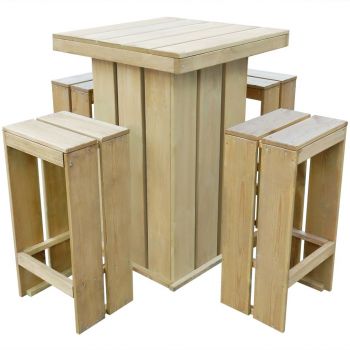 Set mobilier de exterior 5 piese lemn de pin tratat