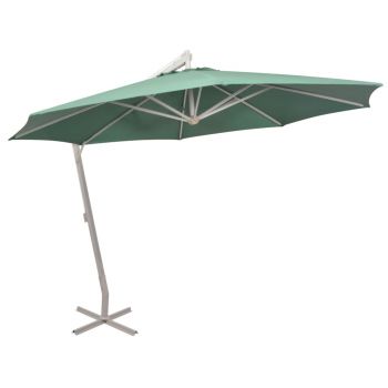 Umbrelă de soare suspendată 350 cm stâlp de aluminiu verde