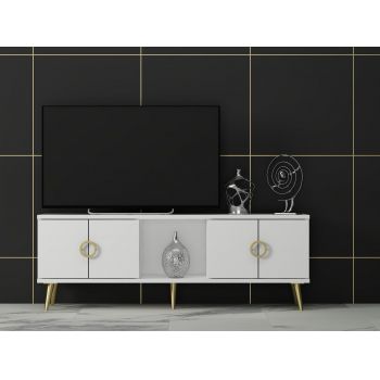 Comoda TV Cey - White, Alb, 45x30x120 cm