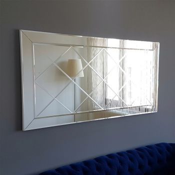 Oglindă A306Y, Argint, 3x65x130 cm