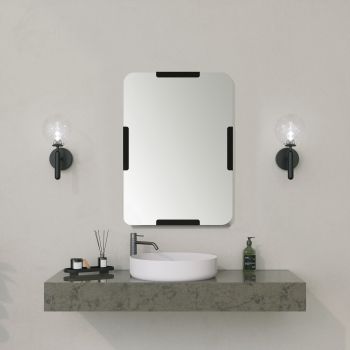 Oglinda decorativa Code Mirror - Black, Negru, 2x70x50 cm