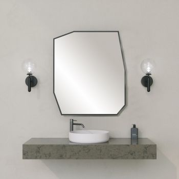 Oglinda decorativa Quartz Mirror - Black, Negru, 2x60x70 cm