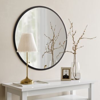 Oglindă Dekoratif Yuvarlak Ayna Siyah A711, Negru, 3x60x60 cm