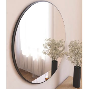 Oglindă Ozze - Black, Negru, 2x60x60 cm