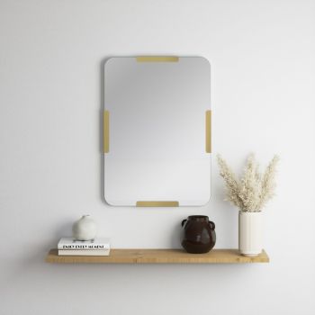 Oglindă Pera - Gold, Aur, 2x70x50 cm