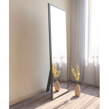 Oglindă Tessa - Black, Negru, 2x160x50 cm