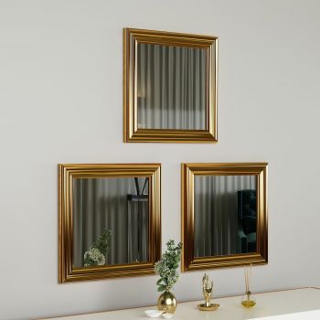 Set oglinzi (3 bucăți) Otto - Gold, Aur, 3x40x40 cm