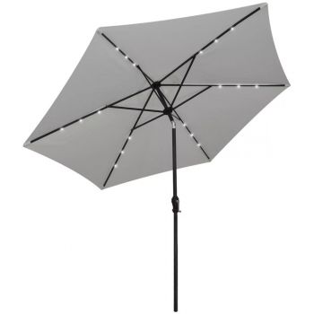 Umbrelă de soare cantilever cu LED 3 m Alb Nisip