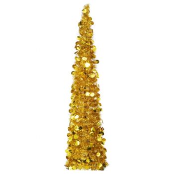 Brad de Crăciun artificial tip pop-up auriu 150 cm PET