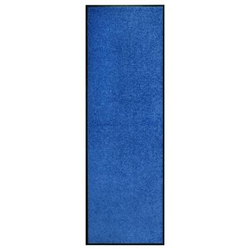 Covoraș de ușă lavabil albastru 60 x 180 cm ieftin