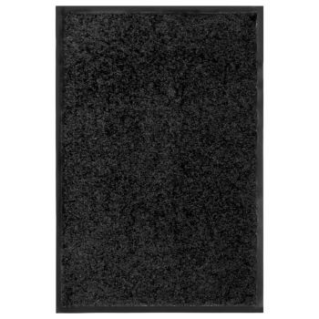 Covoraș de ușă lavabil negru 40 x 60 cm ieftin