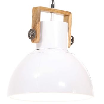 Lampă suspendată industrială 25 W alb 40 cm E27 rotund