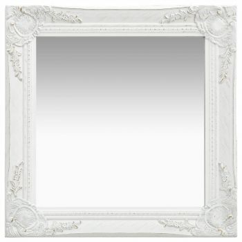 Oglindă de perete in stil baroc alb 50 x 50 cm