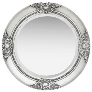 Oglindă de perete in stil baroc argintiu 50 cm