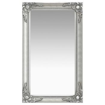 Oglindă de perete in stil baroc argintiu 60 x 100 cm