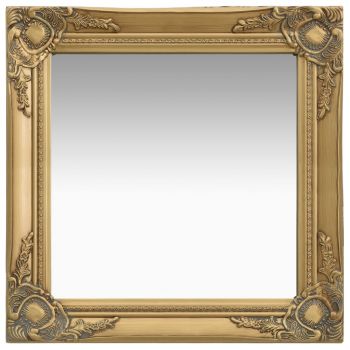 Oglindă de perete in stil baroc auriu 50 x 50 cm