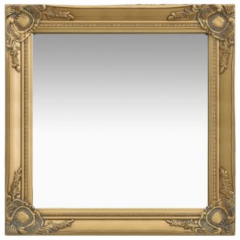 Oglindă de perete in stil baroc auriu 60 x 60 cm