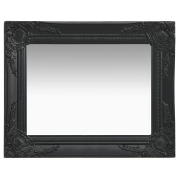 Oglindă de perete in stil baroc negru 50 x 40 cm ieftina