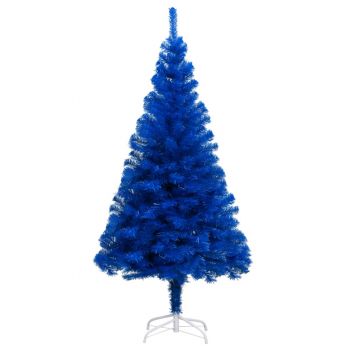 Pom de Crăciun artificial cu suport albastru 150 cm PVC ieftin