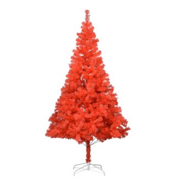 Pom de Crăciun artificial cu suport roșu 210 cm PVC