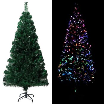 Pom de Crăciun artificial cu suport verde 120cm fibră optică